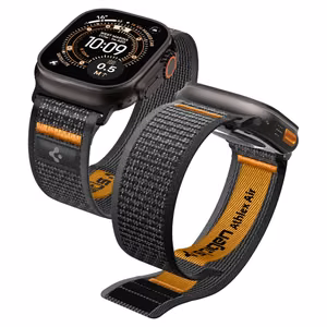 SPIGEN ATHLEX AIR 2 Apple Watch 8 / 9 / 10 / 11 / SE / Ultra (44 / 45 / 46 / 49 MM) Active musta / oranssi
