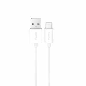 Puro 10W TPE USB-A - USB-C kaapeli 2m - Valkoinen