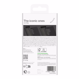 Puro Icon Mag silikoninen suojakuori MagSafe-tuella Samsung Galaxy S25 -puhelimelle - musta