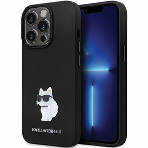 Karl Lagerfeld KLHCP14XSMHCNPK Suojakuori iPhone 14 Pro Max 6.7:lle - musta Silikoninen C Metal Pin
