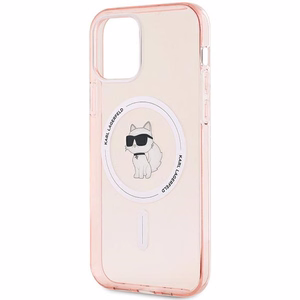 Karl Lagerfeld IML Choupette MagSafe Suojakuori iPhone 12 / 12 Prolle - vaaleanpunainen