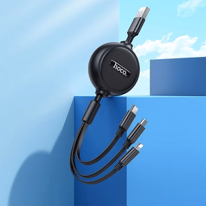 Hoco 3-in-1 Kaapeli USB-A - Lightning / Micro USB / USB-C 2A 1m X75 Musta
