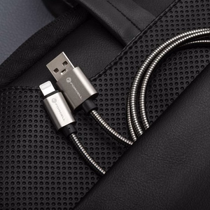 Kaapeli USB A - USB C Forcell F-Energy QC4.0 3A 66W Metal 1 m C234 hopeinen