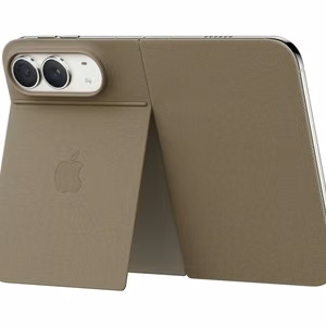 MKR64ZM/A läppäkotelo iPhone Duolle, jalusta, harmaanruskea