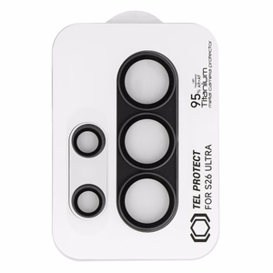 Karkaistu lasi Tel Protect 95% AR+AF Full Metal Camera Protector kameralle Samsung Galaxy S26 Ultra musta (kamerasaareke)