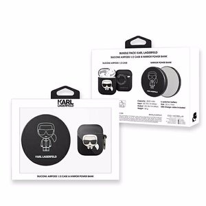 Karl Lagerfeld Ikonik kotelo AirPods + Powerbank - Musta