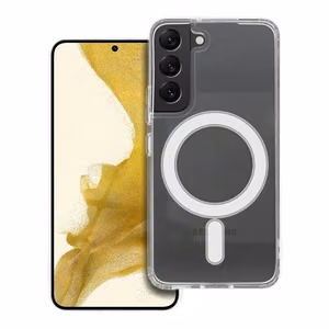 Suojakuori Samsung S22:lle Clear Mag Cover (STR) yhteensopiva MagSafen kanssa läpinäkyvä
