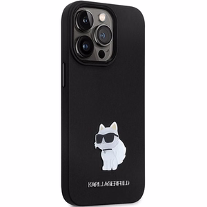 Karl Lagerfeld KLHCP13LSMHCNPK Suojakuori iPhone 13 Pro / 13:lle - musta Silikoninen C Metal Pin