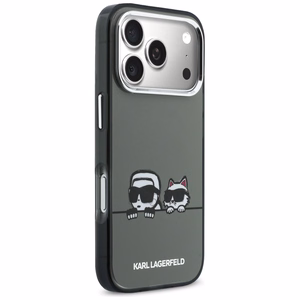 Karl Lagerfeld IML Karl & Choupette Peekaboo Logo MagSafe Suojakuori iPhone 17 Pro Maxille - Musta