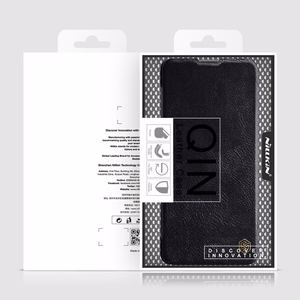 Nillkin Qin Asia Asia Xiaomi Redmi Note 11 Pro + (Kiina) / Redmi Note 11 Pro (Kiina) / Mi11i HyperCharge Camera Protector Holster Cover Flip Case Musta