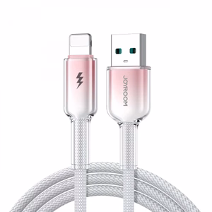 Joyroom S-A42 Crystal-Clear Series 3A USB-A - Lightning -kaapeli 1,2 m - valkoinen