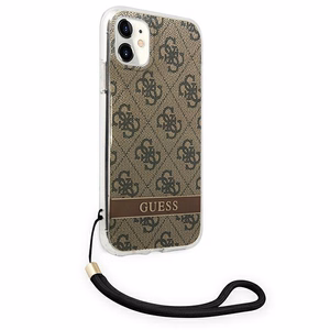 Guess GUOHCN61H4STW iPhone 11 ruskea/ruskea kovakotelo 4G Print hihna