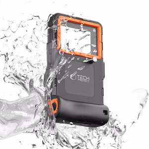 Tech-Protect IPX8 Universaali Sukellusvesitiivis Suojakuori musta/oranssi