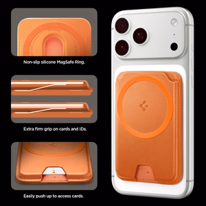 Spigen Valentinus MagFit+ MagSafe-magneettikorttikotelo puhelimelle – oranssi