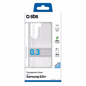 SBS Skinny Cover -suojakuori Samsung Galaxy S26 Plus -mallille, läpinäkyvä