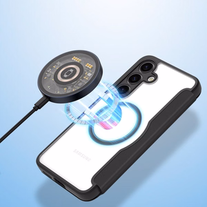Dux Ducis Skin X Pro -suojakuori Samsung S24+:lle magneettisormuksella ja läpällä - musta