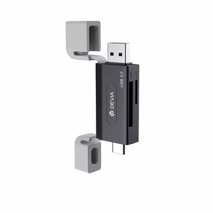 Devia kortinlukija 2in1 EL240 USB/USB-C 3.0 musta