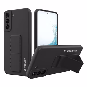 Wozinsky Kickstand Case silicone case with stand for Samsung Galaxy S22+ black