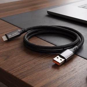 Blavec Zumi punottu kaapeli – USB–Type C – QC 30W 3A, LCD-näyttö, 1 m, Apple CarPlay/Android Auto (CZU-UC3B10), musta