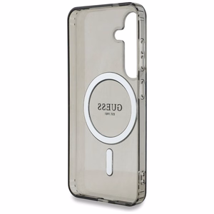 GUESS HC Magneettinen IML Glitter Circle Suojakuori Samsung Galaxy S25 Musta