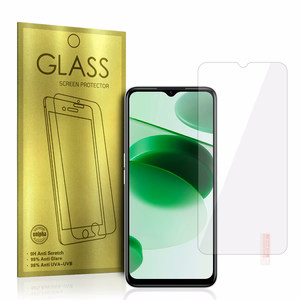 Karkaistu lasi kultainen kehys Realme C35:lle