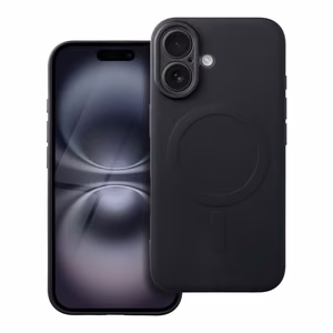 Silikoninen Mag Cover iPhone 16:lle yhteensopiva MagSafen kanssa musta