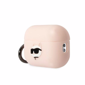Karl Lagerfeld Suojakuori AirPods Pro 2:lle KLAP2RUNCHP vaaleanpunainen 3D Silikoninen NFT Karl