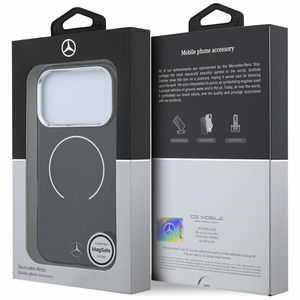 Mercedes Double Layer Iconic Logo -suojakuori laitteelle iPhone 18 Pro Max / 17 Pro Max, MagSafe-yhteensopiva – musta