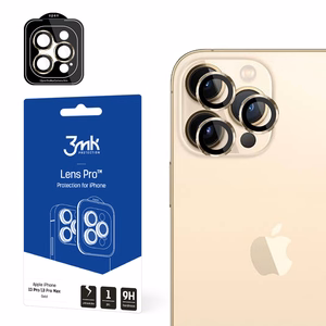 iPhone 13 Pro Max / 13 Pro 9H kameralasi 3mk objektiivin suojaukseen Pro-sarjan objektiiville - kultainen