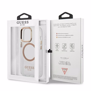 Guess GUHMP13XHTRMD iPhone 13 Pro Max 6.7 "kulta / kulta kova kotelo Metal Outline Magsafe