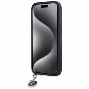 Karl Lagerfeld Saffiano Rhinestones & Charm Suojakuori iPhone 15 / 14 / 13:lle - musta