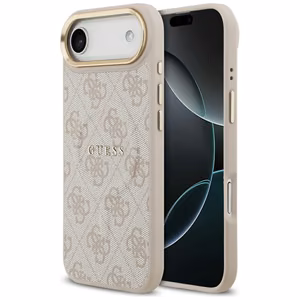 Guess 4G PU Classic Logo MagSafe suojakuori iPhone 17 Air:lle - vaaleanpunainen