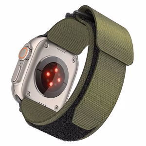 Hihna Apple Watch:lle Forcell F-Design FA05 nylon tarranauha 42 / 44 / 45 / 49 mm vihreä