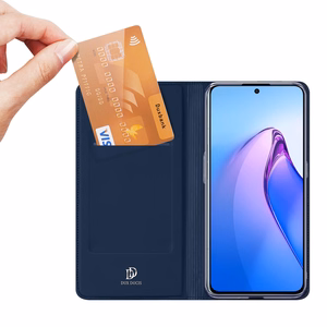 Dux Ducis Skin Pro tapauksessa Oppo Reno 8 Pro flip kansi kortti lompakko lompakko jalusta sininen