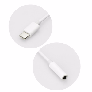 Sovitin AUX Type C (uros) - Jack 3,5 mm (naaras) valkoinen