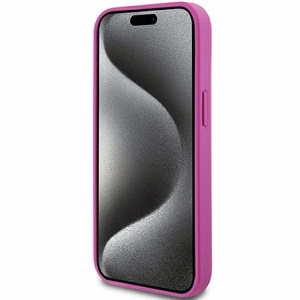 DKNY Nahkainen Kuvio Metallinen Logo MagSafe Suojakuori iPhone 15 / 14 / 13:lle - vaaleanpunainen