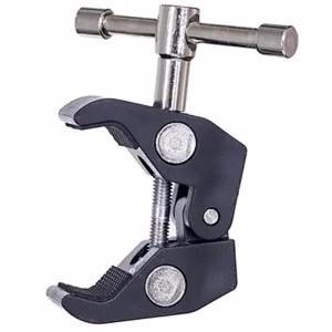 Puristinkiinnike lisävarusteiden kiinnitykseen 1/4 ja 3/8 tuuman ruuvilla