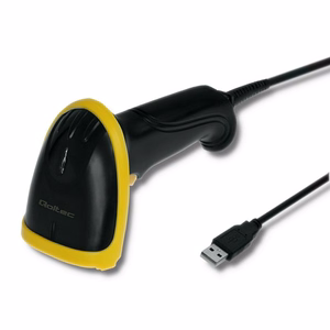 Qoltec 50867 – langallinen 1D/2D-laserviivakoodinlukija, USB, musta