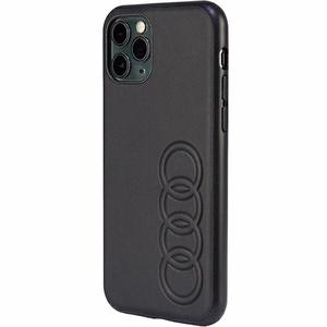 Audi Synthetic Leather Suojakuori iPhone 11 Pro 5.8 musta/musta kova kuori AU-TPUPPCIP11-TT/D1-BK