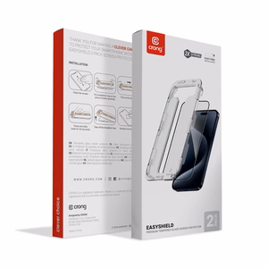 Crong EasyShield 2-Pack karkaistut näytönsuojalasit iPhone 16 Plus / 15 Plus -laitteelle, 2 kpl