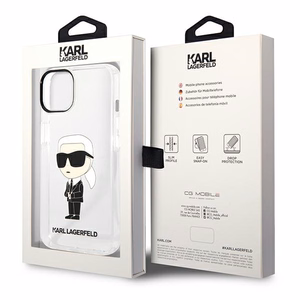 Karl Lagerfeld Ikonik Karl suojakuori iPhone 14 Plus:lle - läpinäkyvä