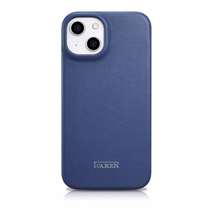 iCarer CE Premium Nahka Folio Case iPhone 14 Plus Magneettinen Flip Nahka Folio Case MagSafe Blue (WMI14220715-BU)