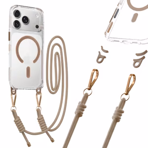 Tel Protect Strap Clear Suojakuori iPhone 17 Pro:lle kultainen