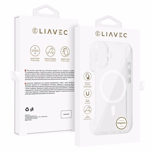 Liavec Glossy Magsafe Clear Case do Iphone 16 white