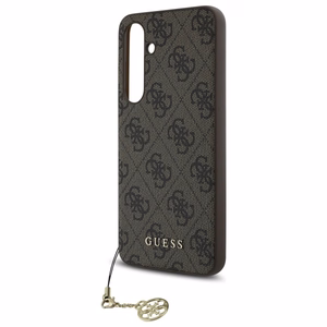 Guess GUHCS24FEGF4GBR S24 FE S721 ruskea kovakotelo 4G Charms Collection