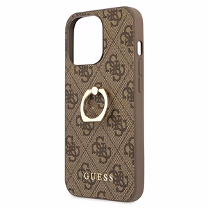 Guess GUHCP13L4GMRBR iPhone 13 Pro / 13 6.1" ruskea/ruskea kovakotelo 4G rengastelineellä varustettuna