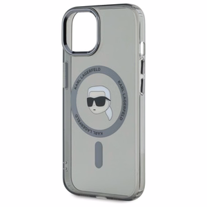 Karl Lagerfeld KLHMP15SHLSKIK iPhone 15 6.1" musta/musta kovakuori IML Metal Karl Head MagSafe