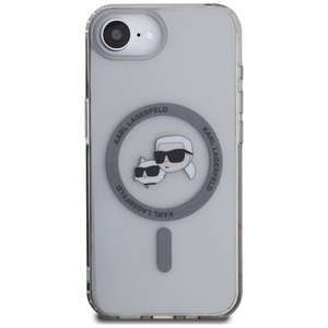 Karl Lagerfeld IML Metal Karl & Choupette Heads MagSafe Alkuperäinen Pussi iPhone 17e/16e:lle - Musta