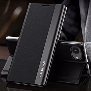 Sleep Case Pro iPhone 16e / 17e:lle läpällä ja jalustalla - musta