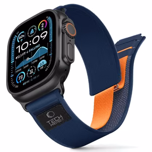 Tech-Protect Nylon Elite ranneke Apple Watch 44 / 45 / 46 / 49 mm - tummansininen